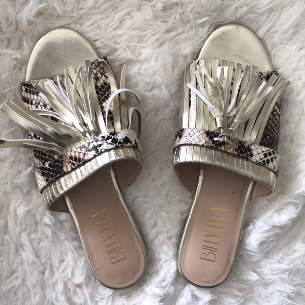 Anthropology ., Billy Ella gold tassel flat 7.5